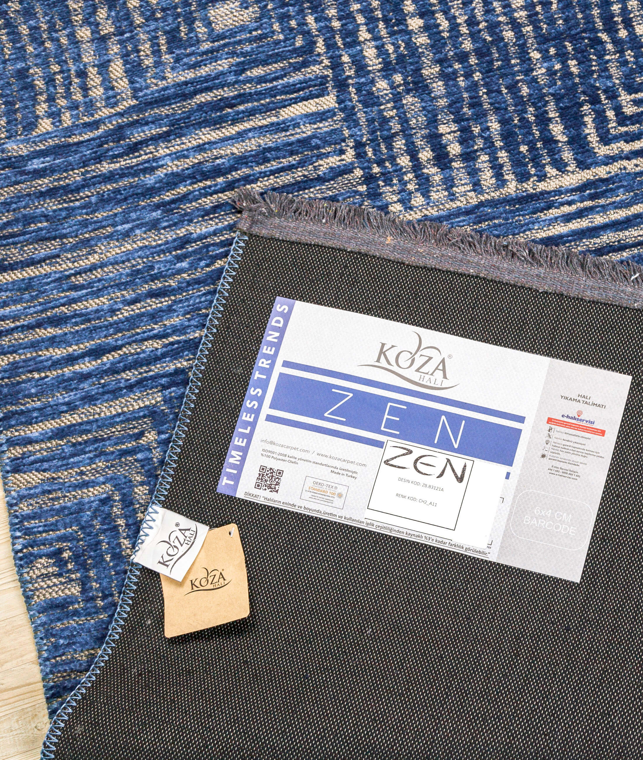 Zen Gray Navy Carpet B3121A